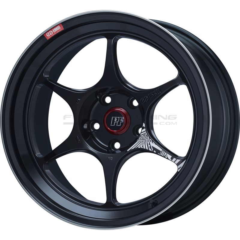 Enkei PF06 Wheels 17 Inch 9J ET35 5x114.3 Black Machined Face