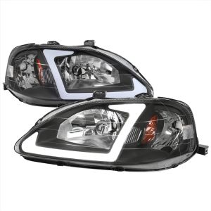 SK-Import Headlights Black Housing Clear Lens Honda Civic Facelift 1999-2001 Phase 2