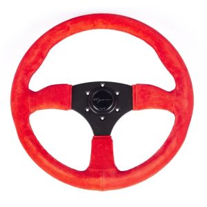 Vigor Steering Wheel Spa Red - Black 350mm 50mm Suede
