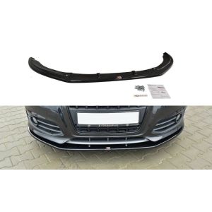 Maxton Front Bumper Lip V2 Black ABS Plastic Audi S3