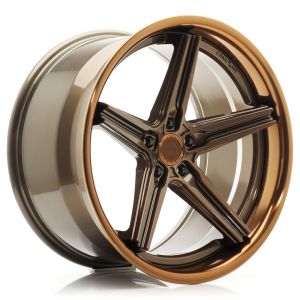 Concaver CVR9 Wheels 20 Inch 8.5J ET20-48 Custom PCD Performance Concave Flow Form Gloss Bronze Tinted Bronze Stainless Steel Lip