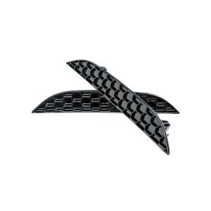 Acexxon Rear Reflector Insert Honeycomb Style Gloss Black Plastic BMW 5-serie