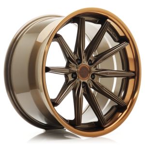 Concaver CVR8 Wheels 21 Inch 9.5J ET14-61 Custom PCD Performance Concave Flow Form Gloss Bronze Tinted Bronze Stainless Steel Lip
