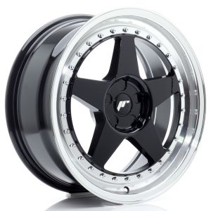 JR-Wheels JR6 Wheels 18 Inch 8.5J ET20-40 Custom PCD Flow Form Gloss Black Machined Lip