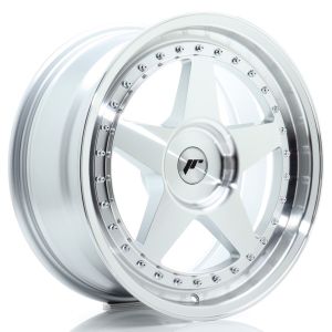 JR-Wheels JR6 Wheels 18 Inch 8.5J ET20-40 Custom PCD Flow Form Silver Machined Face