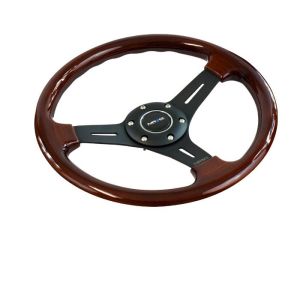 NRG Innovations Steering Wheel Flat Black 350mm Wood