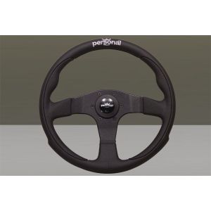 Personal Steering Wheel Flat Black 350mm Leather