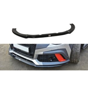 Maxton Front Bumper Lip V2 Black ABS Plastic Audi RS6