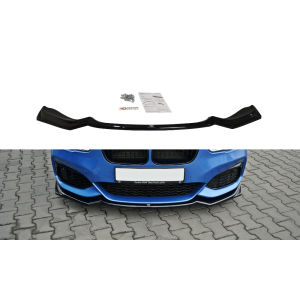 Maxton Front Bumper Lip V2 Black ABS Plastic BMW 1M LCI