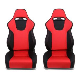 SK-Import Seats Adjustable Black - Red Fabric