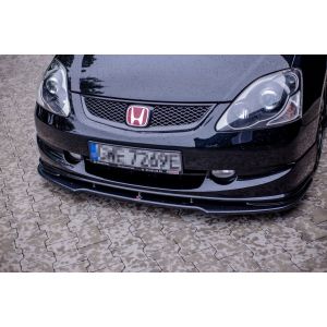 Maxton Front Bumper Lip V1 Gloss Black ABS Plastic Honda Civic Facelift