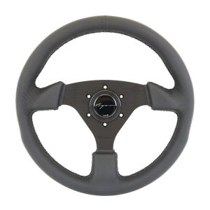 Vigor Steering Wheel Monza Black - Black 330mm 30mm Leather Black Waffle Stitch