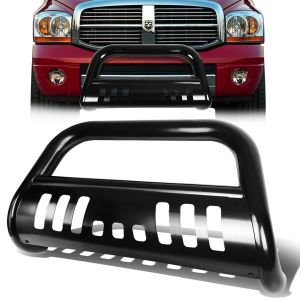 SK-Import Front Bull Bar With Skid Plate Black 3 Inch Steel Dodge Ram