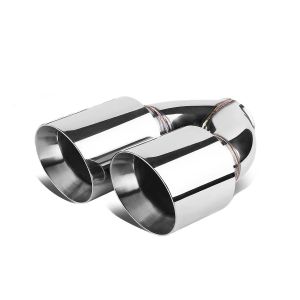 A Pair 2 Pack on Weld-on NETAMI NT-1628 Polished Exhaust tip Dual Hi T304 Stainless Steel 3 Slant