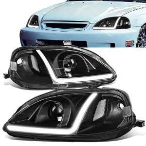SK-Import Headlight LED Black Housing Clear Lens Honda Civic Facelift
