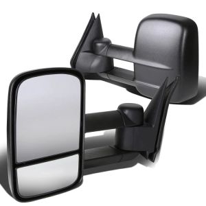 CarbonWorks Side Mirrors Towing Manual Adjustable Black ABS Plastic Chevrolet,GMC,Cadillac