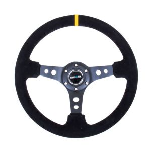 NRG Innovations Steering Wheel Black 350mm 76mm Suede