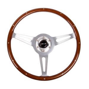 NRG Innovations Steering Wheel Brushed Aluminum 365mm Wood