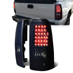 SK-Import Rear Tail Light LED Black Housing Smoke Lens ABS Plastic Chevrolet, GMC