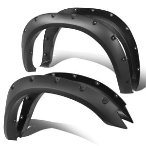 ABS Dynamics Front and Rear Fender Flares Flat Black ABS Plastic Dodge Ram