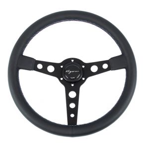 Vigor Steering Wheel Monte Carlo Black - Black 350mm 20mm Leather Motorsport Waffle Stitch