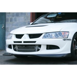 PU Design Front Bumper Lip Varis Style Black Polyurethane Mitsubishi Lancer Evolution