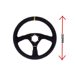 LTEC Steering Wheel Racing Flat Black 350mm Suede