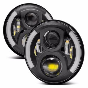 SK-Import Front Headlights LED 7 Inch Jeep, Mazda