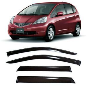 SK-Import Front and Rear Side Window Visor Mugen Style 5-Doors Smoke Plastic Honda Jazz