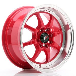JR-Wheels TFII Wheels 15 Inch 7.5J ET30 4x100,4x114.3 Red Machined Lip
