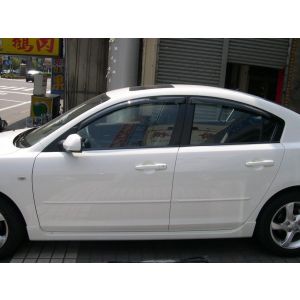 SK-Import Front and Rear Side Window Visor 4-Doors Smoke Plastic Mazda 3
