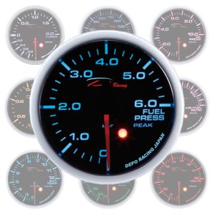 Depo Racing Gauge SKPK Series Black 52mm Fuel Pressure