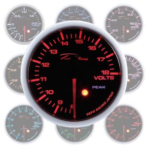 Depo Racing Gauge SKPK Series Black 52mm Voltage