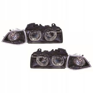 DEPO Headlights Angel Eyes Black Housing BMW 3-serie