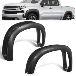 ABS Dynamics Front and Rear Fender Flares Flat Black ABS Plastic Chevrolet Silverado
