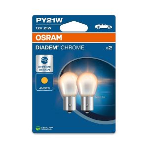 Osram Halogen Bulb Diadem Chrome Silver Coating Amber BAU15S