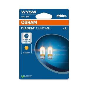 Osram Halogen Bulb Diadem Chrome Silver Coating Amber T10