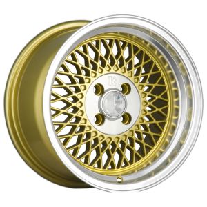 Klutch Wheels SL1 Wheels 15 Inch 8.5J ET17 4x100 Cast Gold Machined Lip