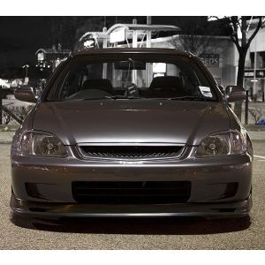 PU Design Front Bumper Lip Mugen Style Black Polyurethane Honda Civic Facelift 1999-2001 Phase 2