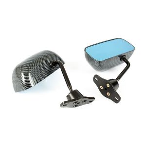 SK-Import Side Mirrors F1 Style Manual Adjustable Carbon Fiber Look ABS Plastic