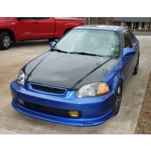 PU Design Front Bumper Lip Mugen Style Black Polyurethane Honda Civic Pre-Facelift 1996-1998 Phase 1