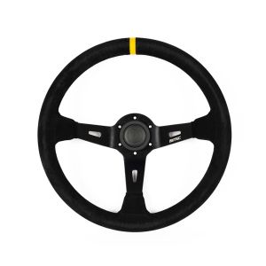 LTEC Steering Wheel Racing Black Cross Stitching Black 350mm Suede