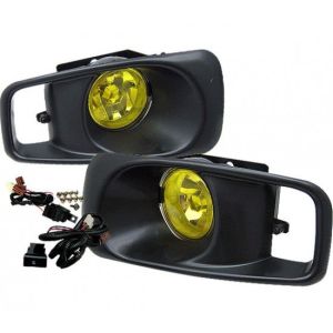 SK-Import Fog Light OEM Style Chrome Housing Yellow Lens Honda Civic Facelift 1999-2001 Phase 2