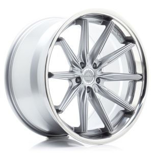 Concaver CVR8 Wheels 20 Inch 8.5J ET20-48 Custom PCD Performance Concave Flow Form Brushed Titanium Polished Stainless Steel Lip