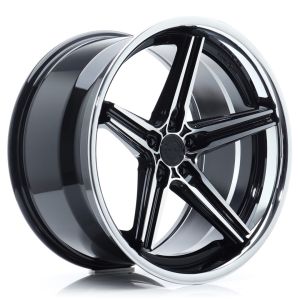 Concaver CVR9 Wheels 20 Inch 9J ET30 5x112 Performance Concave Flow Form Black Diamond Cut Stainless Steel Polished Lip