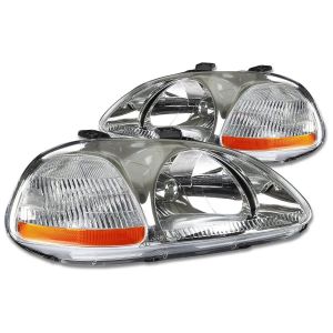 SK-Import Headlights JDM Style Chrome Housing Honda Civic Pre-Facelift 1996-1998 Phase 1