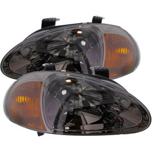 Spring Headlights JDM Style Chrome Housing Amber Lens Smoke Lens Honda Del Sol