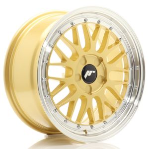 JR-Wheels JR23 Wheels 17 Inch 8J ET20-45 Custom PCD Flow Form Gold Machined Lip