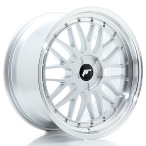 JR-Wheels JR23 Wheels 19 Inch 9J ET20-40 Custom PCD Flow Form Hyper Silver Machined Lip