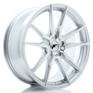 JR-Wheels JR21 Wheels 19 Inch 8.5J ET20-45 Custom PCD Flow Form Silver Machined Face